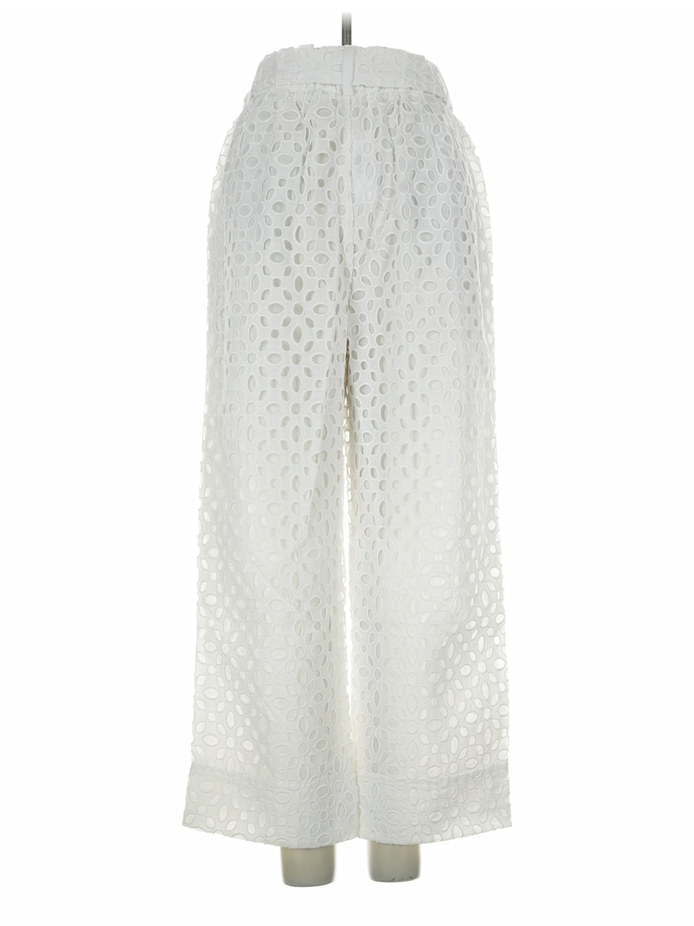 J. Crew White Eyelet Wide-Leg Tie-Waist Pants - Picture 2 of 3